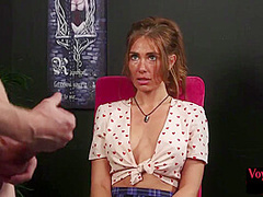 CFNM voyeur babe teases guy who jerks on her and for her