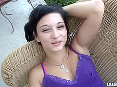 Petite masturbating teen gets fingered
