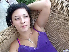 Petite masturbating teen gets fingered