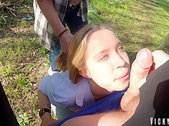 Watches Me Blow Her Husband - Lots Of Cum On My Face With Black Lynn, Simon Winternight And Vicky Sixxx