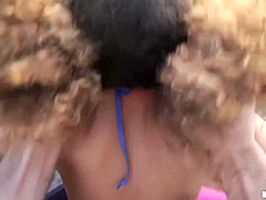 Cecilia Lion And Curly Hair - Curly Chick In Sexy Bikini Enjoys Hardc