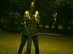 Kinky Couple Masturbates Together In A Public Park