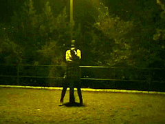 Kinky Couple Masturbates Together In A Public Park