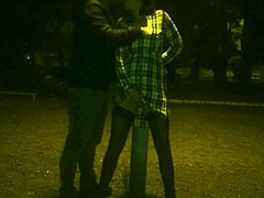 Kinky Couple Masturbates Together In A Public Park