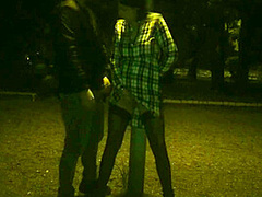Kinky Couple Masturbates Together In A Public Park