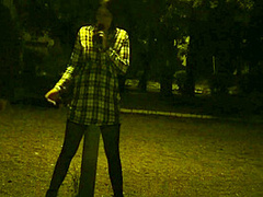 Kinky Couple Masturbates Together In A Public Park