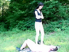 Human trampling mat for picnic by Foot Girls