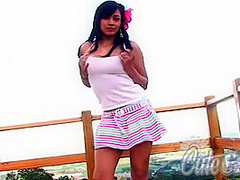Cute latina teens outdoors
