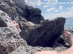 Gorgeous Readhed Fucked On The Beach Between The Rocks