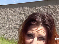 Salacious Outdoor Blowjob - Stunning Babe Sucks Cock in Garden - PornWorld