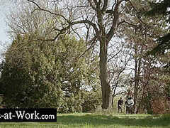 Ani Black Fox In Outdoor Anal Trio With A Maid