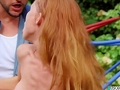 Bully Fucks Petite Redhead In A Park
