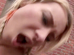 Deni Plays Perverted Games With Masked Men Outside