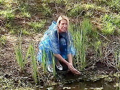 Deni Plays Perverted Games With Masked Men Outside