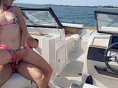 Husband Watches Wife Get Fucked And Creampied On Boat Then Cums All Over Her Pussy / Amateur Hotwife