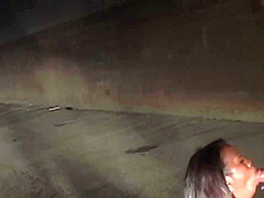 Before Going Inside To Bang The Brunette Strips Outdoors And Exposes Her Big Black Ass