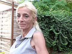 skinny toothless granny masturbating outdoor