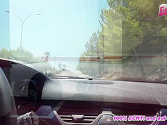 German blonde teen street hooker pick up for anal job in car