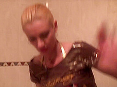 Blond Sheila Love To Pee Everywhere Outside On Terrace And In The Pool - SoloAustria