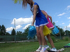 Cheerleader trampling fun by Femdom Austria