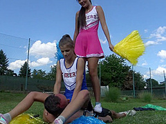 Cheerleader trampling fun by Femdom Austria