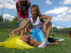 Cheerleader trampling fun by Femdom Austria