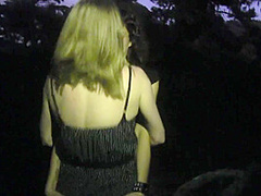 Lesbians Have Fun Outdoor In Night - LezdomAustria