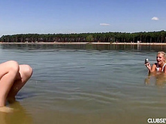 Two Beautiful Teens Get Naked On The Beach