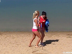 Two Beautiful Teens Get Naked On The Beach
