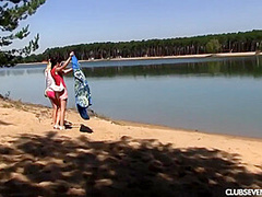 Two Beautiful Teens Get Naked On The Beach