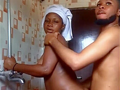 Real Africans - POV CellPhone Footage Gonzo Blowjob in Public Bathroom