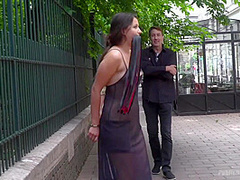 Kinky Brunette Love To Be Humiliated In Public