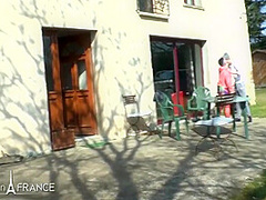 Bbw Housewife In Fishnet Hard Sodomized And Fisted Fucked By A Young Guy Outdoor