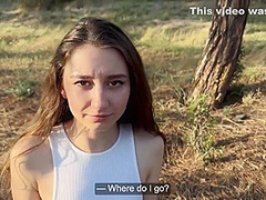 Young Russian Chick Tried A Big Dick Outdoors With Very Sexy Dasha