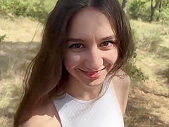 Young Russian Chick Tried A Big Dick Outdoors With Very Sexy Dasha
