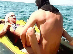 Christin Alexis Gets The Cum Fucked Out Of Her On A Raft In The Ocean With Holy Fuck, Christine Alexis And Jack Hammer