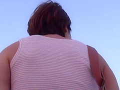 Gorgeous short hair Japanese amateur hot pants walk in public