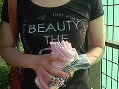 Gorgeous short hair Japanese amateur hot pants walk in public