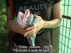 Gorgeous short hair Japanese amateur hot pants walk in public