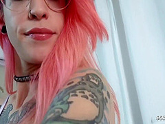 Crazy Pink Hair Latina Girl Lilian Get Eye Rolling Orgasm At Pickup Sex - German Scout