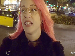 Crazy Pink Hair Latina Girl Lilian Get Eye Rolling Orgasm At Pickup Sex - German Scout