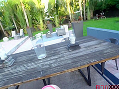 Stepsis giving stepbro outdoor blowjob before they fuck hard