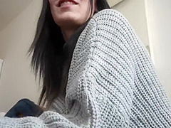 A Young Brunette Fell For A Pickup Truck And Exposed Her Pussy For Mon