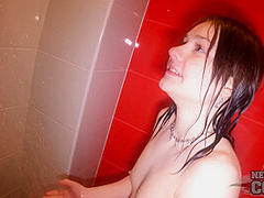 18yo Matty Underwater In Jacuzzi During Winter Big Thick Glass Dildo Sliding In And Out