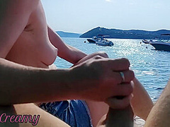 French Milf Handjob Amateur On Nude Beach Public In Greece To Stranger With Cumshot With Bigger Cock And Miss Creamy