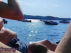 French Milf Handjob Amateur On Nude Beach Public In Greece To Stranger With Cumshot With Bigger Cock And Miss Creamy