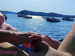French Milf Handjob Amateur On Nude Beach Public In Greece To Stranger With Cumshot With Bigger Cock And Miss Creamy