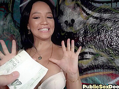 Amateur cheap Asia babe fucked in public outdoor by stranger