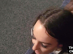IR SPH 21yo pussyfucked in front small cock voyeur guy