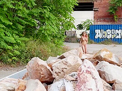 Mini Vamp In A Red-haired Woman With Big Tits Fucks A Guy On The Street